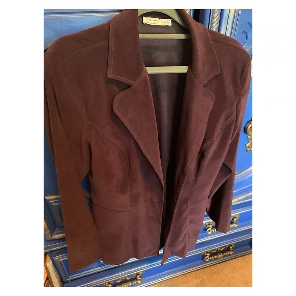 Purple Velvet Vintage Dawn Joy Blazer Jacket cottage core Y2K Size Small